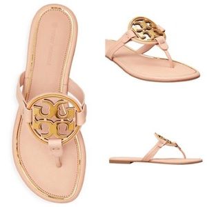 NEW Tory Burch Metal Millers Pink Moon/Gold Size 9
